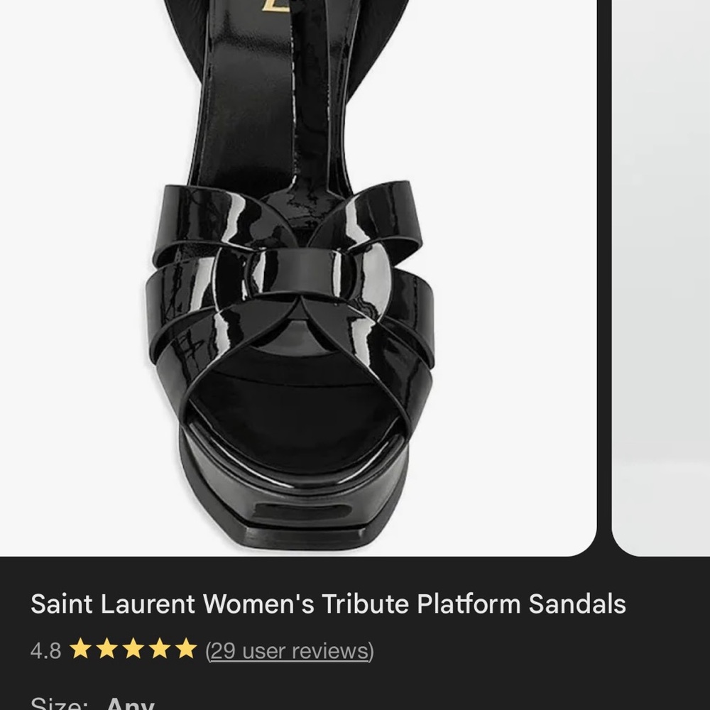 Saint Laurent Black Platform Sandals with Strappy Design - Picture 3 of 14